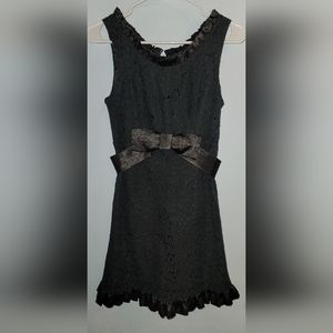 Twenty one Little Black lace dress ribbon waist  sleeveless, zippered, lined